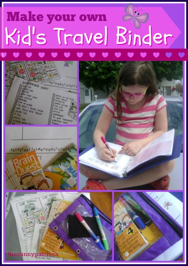 Keep your kids occupied on those long road trips with their very own kid's activity travel binder!