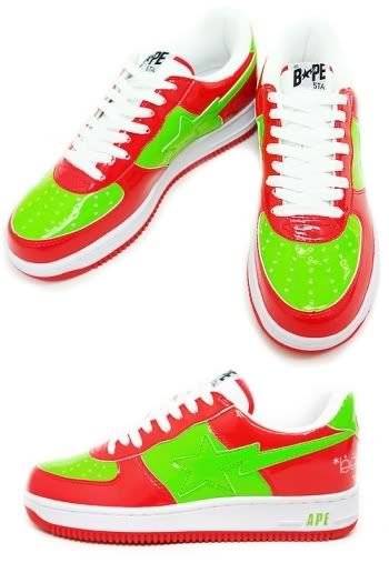 BAPE ‘Baby Milo’ Bapesta - Red/Green/White