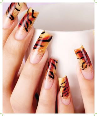 tiger stripes nail art