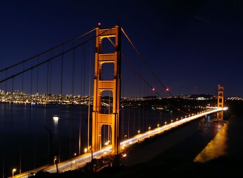 the golden gate bridge at night. Golden Gate Bridge at night