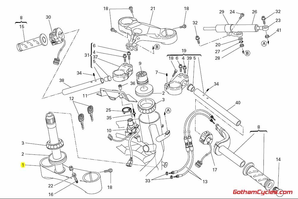 Ducati Lower Triple Tree Steering Stem for Showa Forks ... ducati monster 696 wiring diagram 