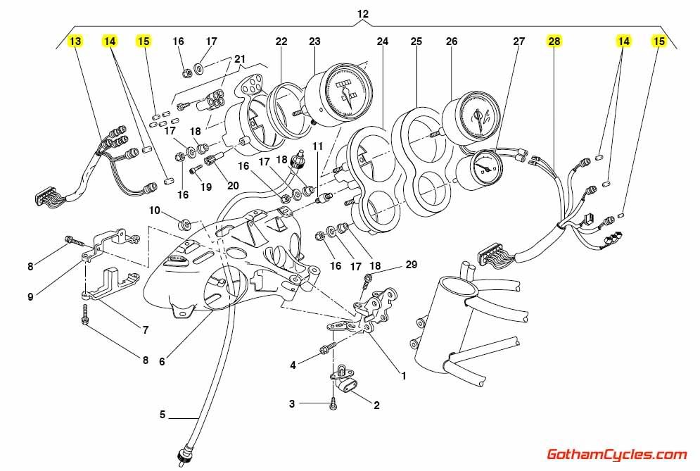Ducati Gauges Wiring Harnesses  748