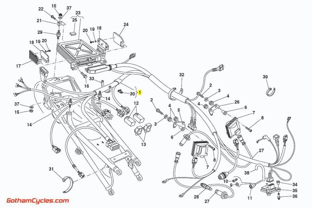 Ducati Rear Wiring Harness Monoposto P8 Ecu  916  916sps