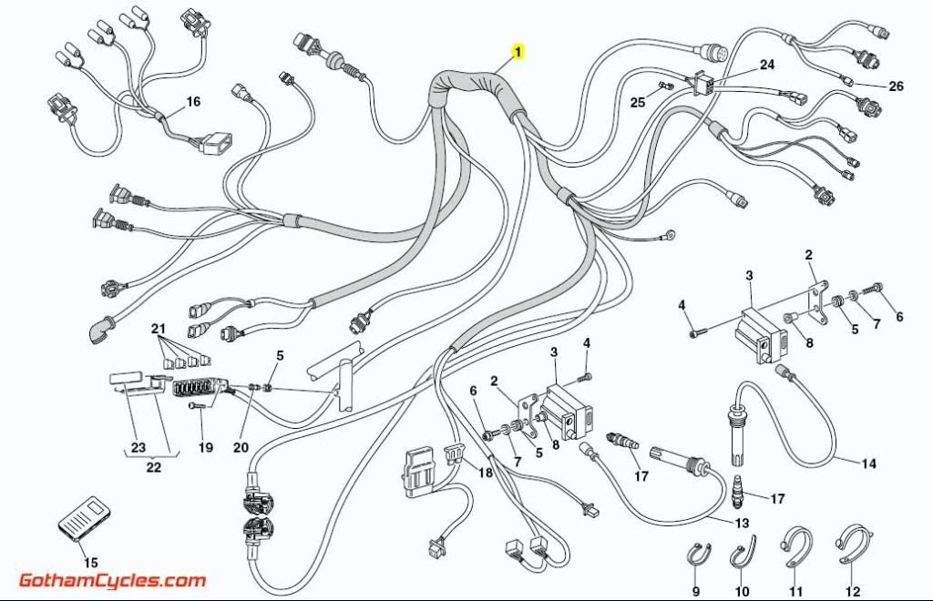 Ducati Main Wiring Harness: 996R/998 SUPERBIKE 996R 998 998S Bostrom