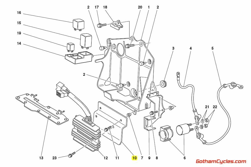 Ducati Voltage Regulator Heat Shield: 748-998 SUPERBIKE ... ducati regulator schematic 