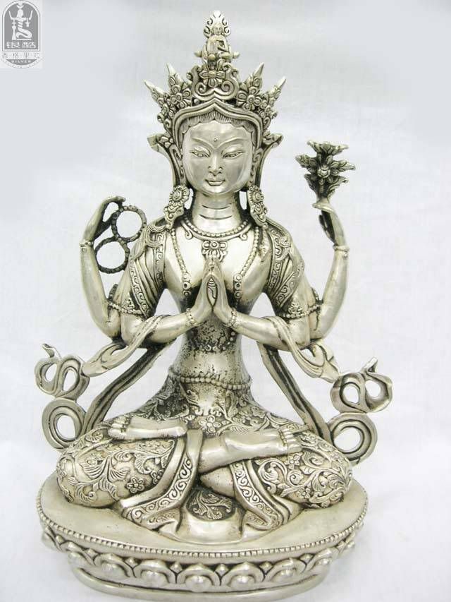 Rare Tibet Tibetan Silver Buddha Statue Pictures, Images and Photos