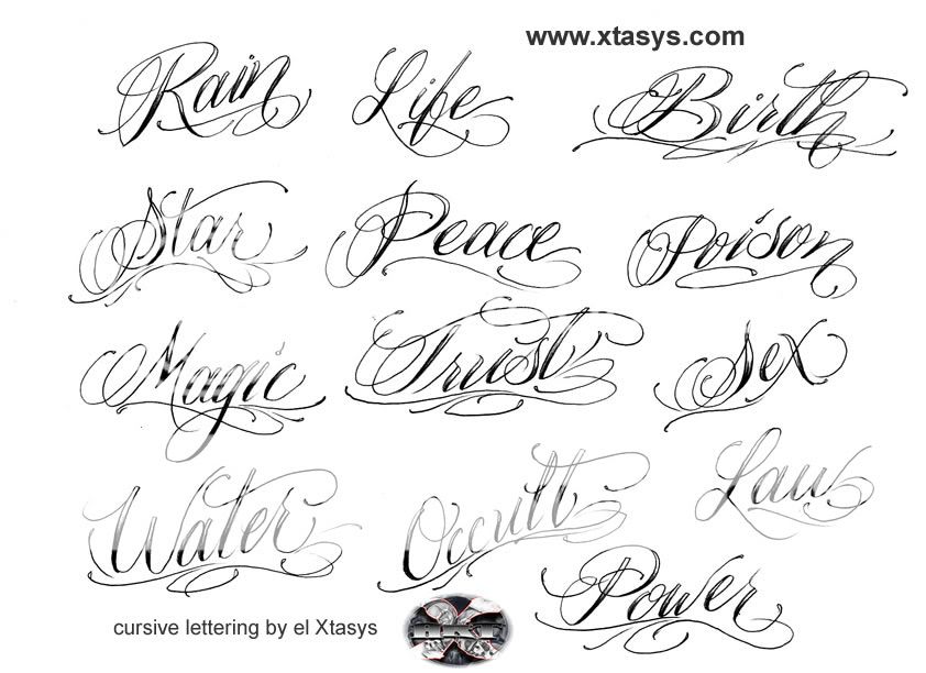 cursive letters tattoo.