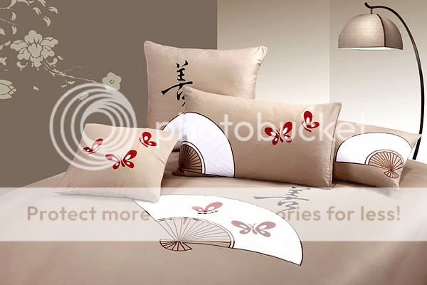 Oriental Fan Queen Quilt Cover Set 350TC100 Cotton