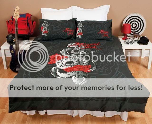 Official Miami Ink Python Tattoo Single Quilt Cover Set