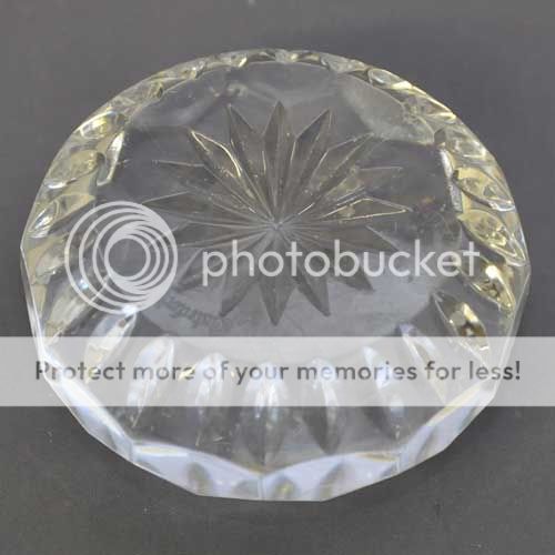 Waterford Cut Crystal Paperweight Round w/Star Burst  