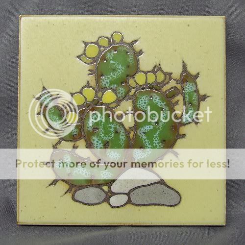 Cleo Teissedre Designs Prickly Pear Cactus Tile 4x4  