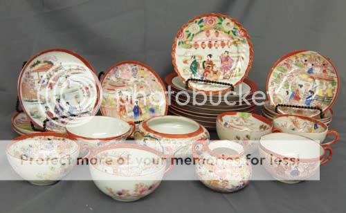 piece lot vintage japanese china most of the pieces appear to be bone 