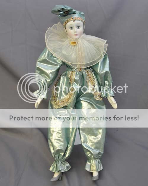   plush body 16 tall in a pretty metallic aqua costume unknown maker i