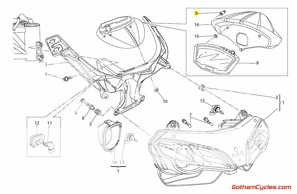 Ducati Instrument Gauges Rubber Dampening Bolts: 848/1098 ... ducati 848 fuse box diagram 