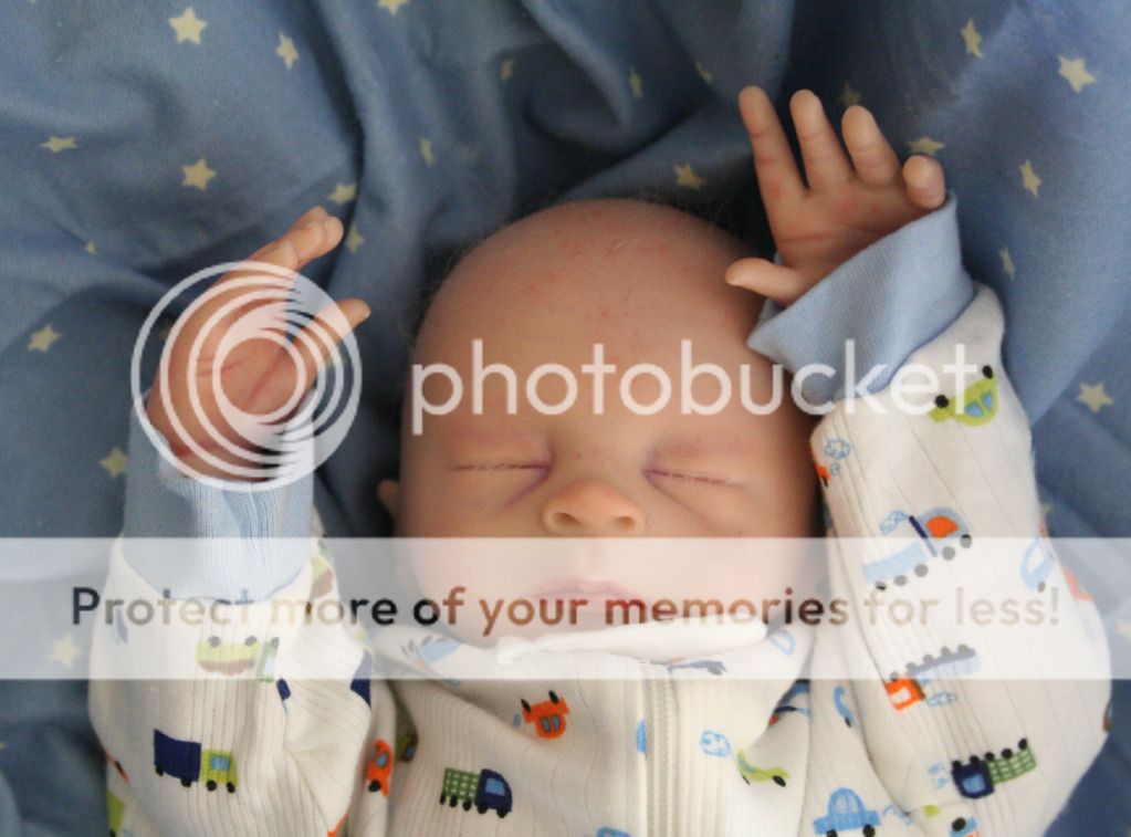 OOAK Reborn baby newborn boy doll 17, 3 outfits, paci & security bear